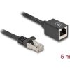 Delock Hálózat bővítő kábel RJ45 apa - RJ45 anya Cat.6A S/FTP 5 m fekete