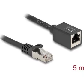   Delock Hálózat bővítő kábel RJ45 apa - RJ45 anya Cat.6A S/FTP 5 m fekete
