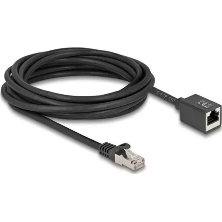 Delock Hálózat bővítő kábel RJ45 apa - RJ45 anya Cat.6A S/FTP 5 m fekete