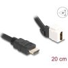 Delock Keystone modul HDMI kábel apa - anya 45 -ban hajlított 8K 60 Hz 20 cm, fekete