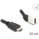 Delock Keystone modul HDMI kábel apa - anya 45 -ban hajlított 8K 60 Hz 20 cm, fekete