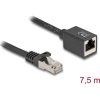 Delock Hálózat bővítő kábel RJ45 apa - RJ45 anya Cat.6A S/FTP 7,5 m fekete