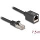 Delock Hálózat bővítő kábel RJ45 apa - RJ45 anya Cat.6A S/FTP 7,5 m fekete