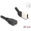 Delock Keystone modul HDMI kábel anya - anya 45 -ban hajlított 8K 60 Hz 20 cm, fekete