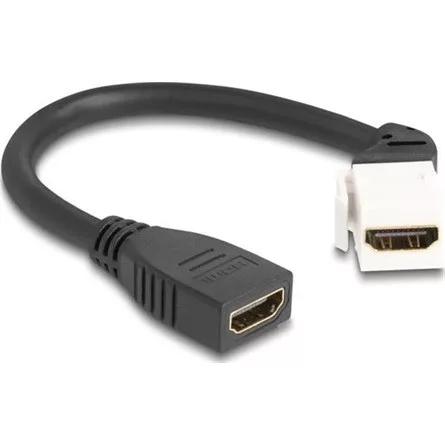 Delock Keystone modul HDMI kábel anya - anya 45 -ban hajlított 8K 60 Hz 20 cm, fekete