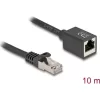 Delock Hálózat bővítő kábel RJ45 apa - RJ45 anya Cat.6A S/FTP 10 m fekete