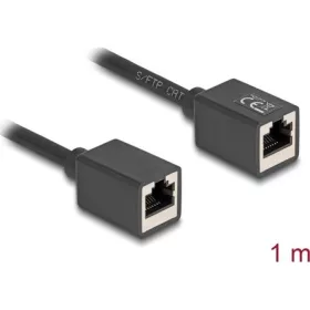   Delock Hálózat bővítő kábel RJ45 anya - RJ45 anya Cat.6A S/FTP 1 m fekete