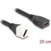 Delock Keystone modul HDMI kábel anya   anya diagonális 8K 60 Hz 20 cm, fekete