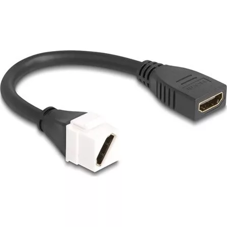 Delock Keystone modul HDMI kábel anya   anya diagonális 8K 60 Hz 20 cm, fekete