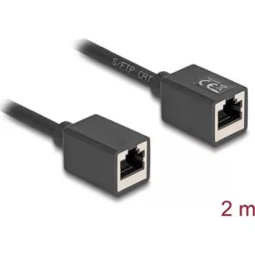   Delock Hálózat bővítő kábel RJ45 anya - RJ45 anya Cat.6A S/FTP 2 m fekete