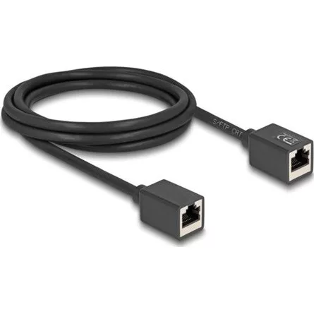 Delock Hálózat bővítő kábel RJ45 anya - RJ45 anya Cat.6A S/FTP 2 m fekete