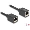 Delock Hálózat bővítő kábel RJ45 anya - RJ45 anya Cat.6A S/FTP 3 m fekete