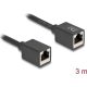 Delock Hálózat bővítő kábel RJ45 anya - RJ45 anya Cat.6A S/FTP 3 m fekete