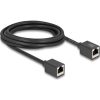 Delock Hálózat bővítő kábel RJ45 anya - RJ45 anya Cat.6A S/FTP 3 m fekete