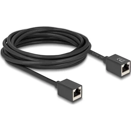 Delock Hálózat bővítő kábel RJ45 anya - RJ45 anya Cat.6A S/FTP 5 m fekete