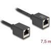 Delock Hálózat bővítő kábel RJ45 anya - RJ45 anya Cat.6A S/FTP 7,5 m fekete