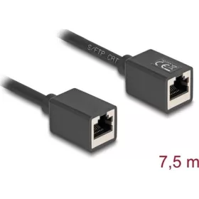   Delock Hálózat bővítő kábel RJ45 anya - RJ45 anya Cat.6A S/FTP 7,5 m fekete