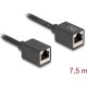 Delock Hálózat bővítő kábel RJ45 anya - RJ45 anya Cat.6A S/FTP 7,5 m fekete