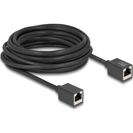 Delock Hálózat bővítő kábel RJ45 anya - RJ45 anya Cat.6A S/FTP 7,5 m fekete