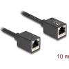 Delock Hálózat bővítő kábel RJ45 anya - RJ45 anya Cat.6A S/FTP 10 m fekete