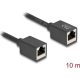 Delock Hálózat bővítő kábel RJ45 anya - RJ45 anya Cat.6A S/FTP 10 m fekete