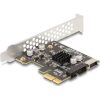 Delock PCI expressz x1 kártya - 1 x belső USB 5 Gbps Type-E Key A and 1 x 19 pin USB pin header male - alacsony profilú