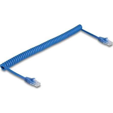 Delock RJ45 tekercses kábelcsatlakozó a dugóhoz Cat.6 UTP 1,3 m - 3,3 m kék