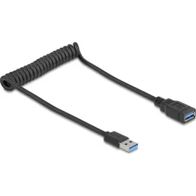   Delock USB 5 Gbps tekercses kábel - A típusú apa és A típusú anya, 0,4-0,6 m fekete