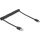 Delock USB 2.0 tekercselt kábel USB Type-A apa   USB Type-C  apa, 0,45 m   0,75 m fekete