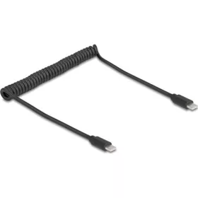   Delock USB 2.0 Type-C  tekercses kábel, apa-apa 0,45 m-től 0,75 m-ig fekete