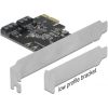 Delock ADA Delock 90431 2 portos SATA PCI Express Kártya - alacsony profilú formatényező