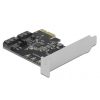 Delock ADA Delock 90431 2 portos SATA PCI Express Kártya - alacsony profilú formatényező