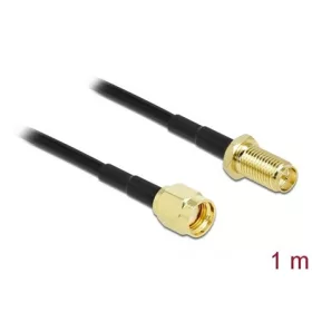   Delock RP-SMA -> RP-SMA M/F antenna kábel 1m fekete LMR/CFD100