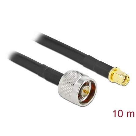 Delock N -> SMA M/M antenna kábel 10m fekete LMR/CFD300, low loss