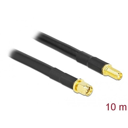 Delock SMA -> SMA M/F antenna kábel 10m fekete LMR/CFD300