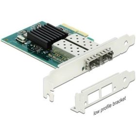   Delock i82576 1Gb/s PCIe x4 Dual SFP hálózati adapter low profile