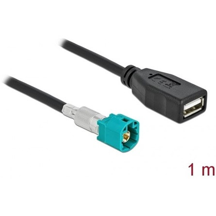 Delock HSD Z -> USB-A 2.0 M/F adatkábel 1m fekete