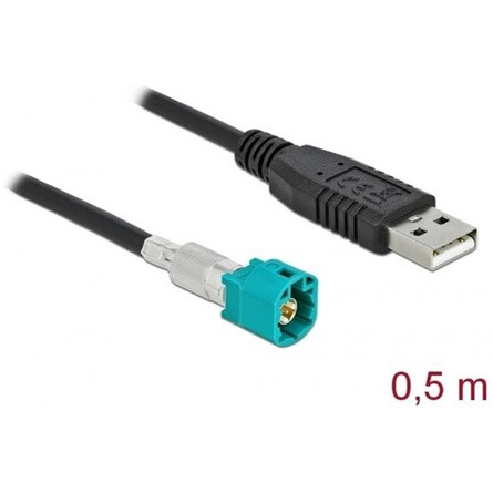 Delock HSD Z -> USB-A 2.0 M/M adatkábel 0.5m fekete