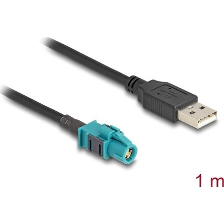 Delock USB-A 2.0 -> HSD Z M/F adatkábel 1m fekete