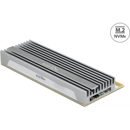 Delock 90566 1-port M.2 NVME M.2 2280/2260/2242 PCIe x16 bővítőkártya V4.0 (heatsink) szürke