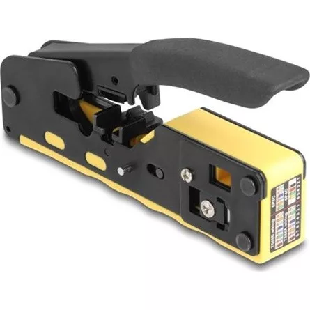 Delock Krimpelő eszköz 6P/8P RJ45/RJ11 csatlakozókhoz Cat. 5/6/7 vágóval és csupaszítóval