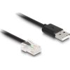 Delock USB-A 2.0 -> RJ50 M/M adatkábel 2m fekete cavart kábel