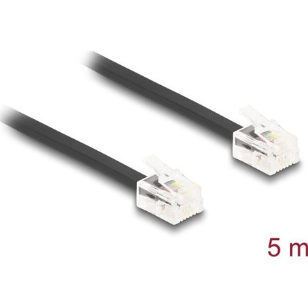 Delock Telefon kábel RJ11 apa - RJ11 apa fekete 5 m