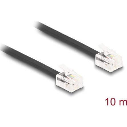 Delock Telefon kábel RJ11 apa - RJ11 apa fekete 10 m