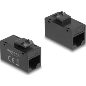   Delock Keystone modul, RJ45-aljzat - RJ45-aljzat, Cat.6A UTP fekete