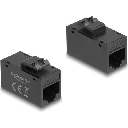 Delock Keystone modul, RJ45-aljzat - RJ45-aljzat, Cat.6A UTP fekete