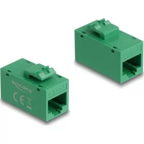   Delock Keystone modul, RJ45-aljzat - RJ45-aljzat, Cat.6A UTP zöld