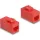 Delock Keystone modul, RJ45-aljzat - RJ45-aljzat, Cat.6A UTP piros