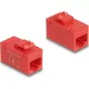 Delock Keystone modul, RJ45-aljzat - RJ45-aljzat, Cat.6A UTP piros