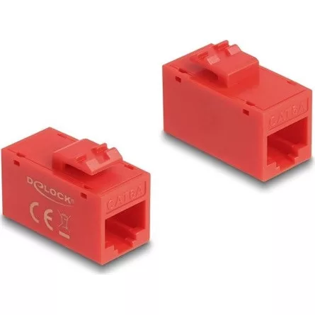 Delock Keystone modul, RJ45-aljzat - RJ45-aljzat, Cat.6A UTP piros